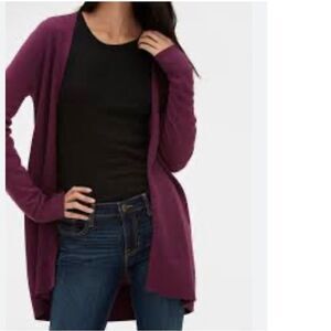 GAP Factory Berry Deep Purple Open Cardigan Sweater